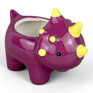 Tyson the Triceratops Ceramic Animal Planter Pot for Succulents or Small Plants
